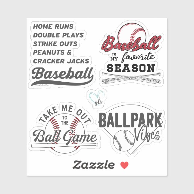 Adesivo Baseball Sticker Pack 1 por GraphicLoveShop (Folha)