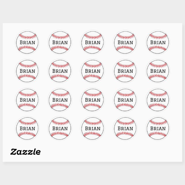 Adesivo Baseball Stickers com Nome (Folha)