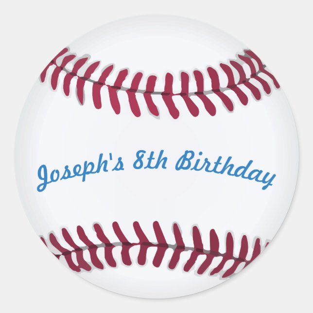 Adesivo Baseball Stickers com Palavras Personalizadas (Frente)