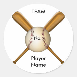 Adesivo Basebol e bastões cruzados customizáveis