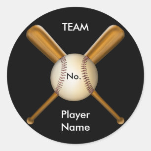 Adesivo Basebol e bastões cruzados customizáveis