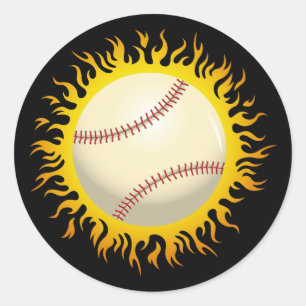 Adesivo Basebol flamejante