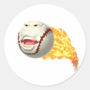 Adesivo Basebol flamejante