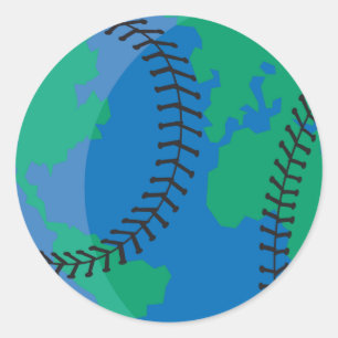 Adesivo basebol mundial globo terrestre