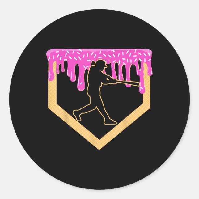 Adesivo Basebol Sorvete de Placa Inicial de Beisebol (Frente)