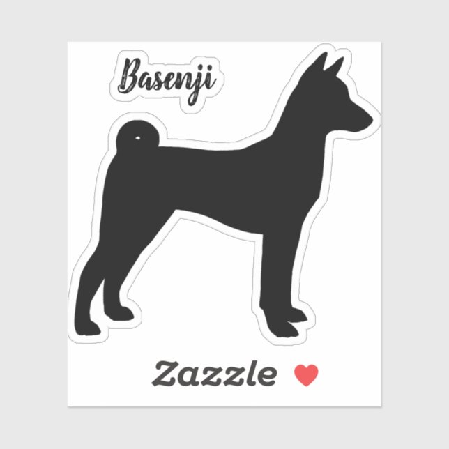 Adesivo Basenji Silhouette Legal Dog Breyl Sticker (Folha)