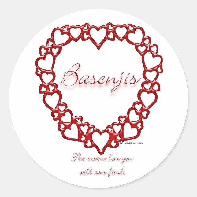 Adesivo Basenji True Love - Sticker (Frente)