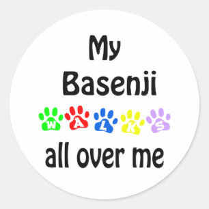 Adesivo Basenji Walks Design