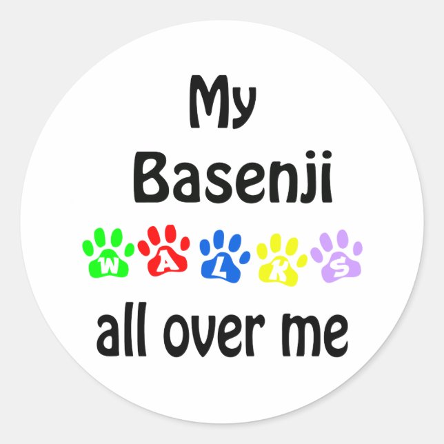 Adesivo Basenji Walks Design (Frente)