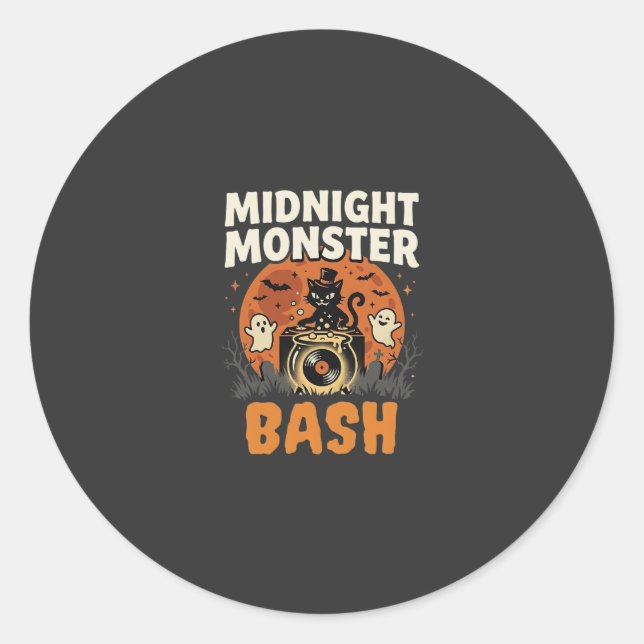 Adesivo Bash de Monstros da Meia-Noite de Halloween (Frente)
