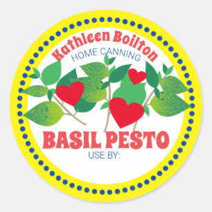 Adesivo Basil pesto corta enlatados italianos