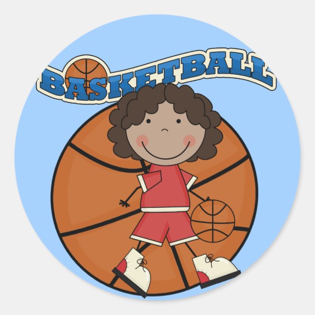Adesivo BASKETBALL African American Girl T-shirts e presen (Frente)