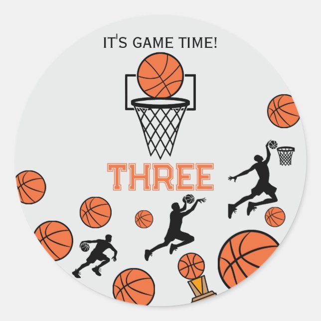 Adesivo Basketball Birthday Party Invitation (Frente)