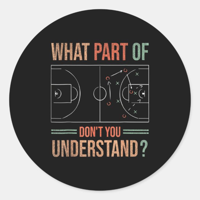 Adesivo Basketball Coach What Part Of Dont You Understand  (Frente)