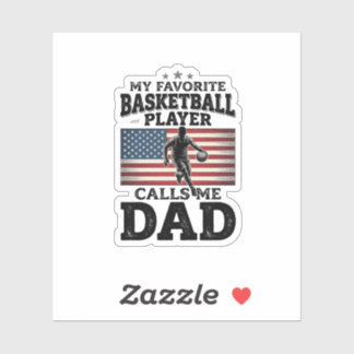 Adesivo Basketball Dad Patriotic Vintage Engraving T-Shirt