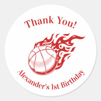 Adesivo Basketball themed thank you stickers 2