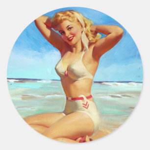 Adesivo Basking on Beach Pin Up