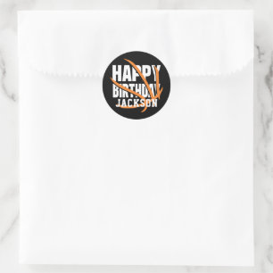 Adesivo Basquete Aniversário Feliz Personalizado