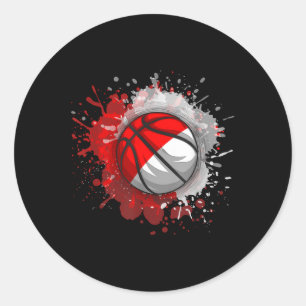 Adesivo Basquete Com Bandeira Da Indonésia