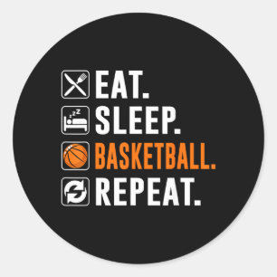 Adesivo Basquete Comer Dormir Basquete Repetir Divertido B