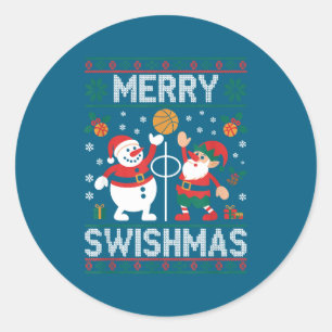 Adesivo Basquete de Natal Elfo Boneco de Neve Swishmas