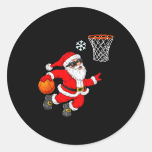 Adesivo Basquete de Natal Papai Noel Jogando