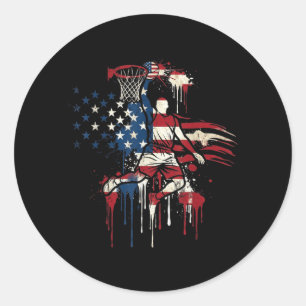Adesivo Basquete Drip Bandeira Americana 4 de Julho
