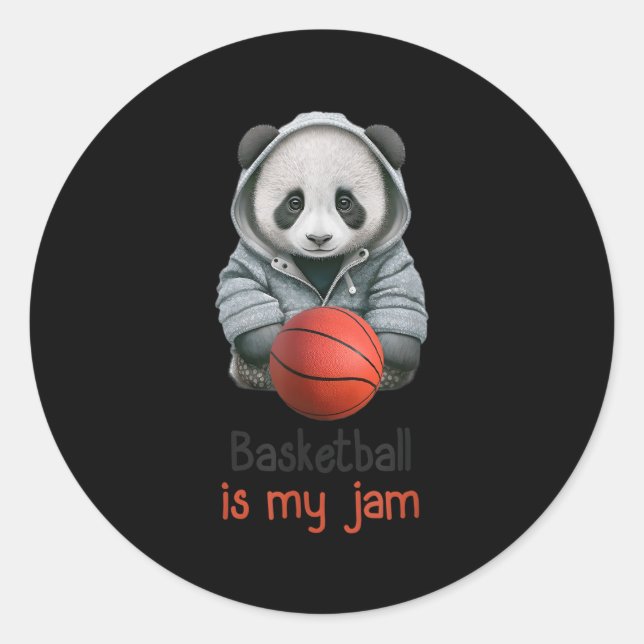 Adesivo Basquete É O Meu Urso De Panda Com Basquete (Frente)