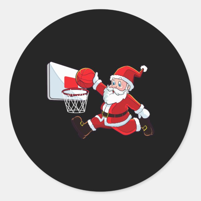 Adesivo Basquete Natal Papai Noel Slam Dunk Boy (Frente)