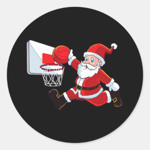 Adesivo Basquete Natal Papai Noel Slam Dunk Boy