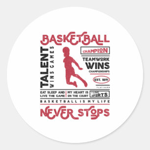Adesivo Basquete Nunca Pára