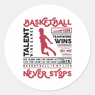 Adesivo Basquete Nunca Pára
