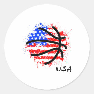 Adesivo Basquete Patriótico 4 De Julho Homens EUA American