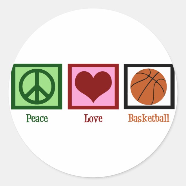 Adesivo Basquete Peace Love (Frente)