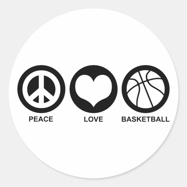 Adesivo Basquete Peace Love (Frente)