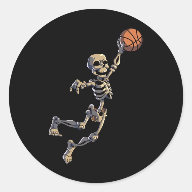 Adesivo Basquete Skeleton Halloween Men Basquete (Frente)