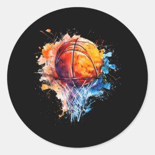 Adesivo Basquete Splash Amante do Basquete Aquarela Colori