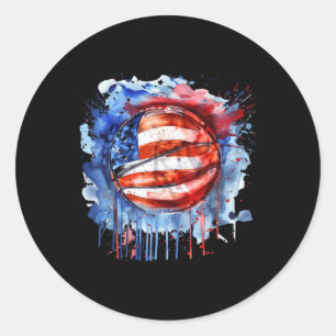 Adesivo Basquetebol América Watercolor Basball Hoop EUA