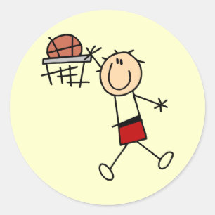 Adesivo Basquetebol com Enterrada - Camisetas Vermelhas e 