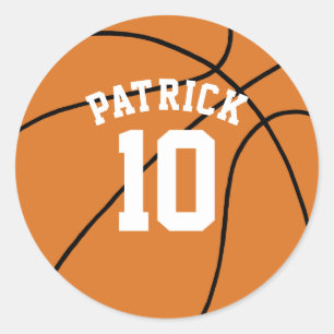 Adesivo Basquetebol com nome e número da equipe