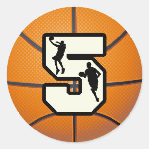 Adesivo Basquetebol e jogador do número 5