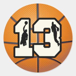 Adesivo Basquetebol e jogadores do número 13
