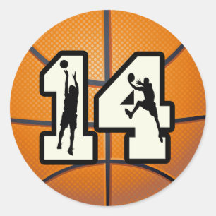 Adesivo Basquetebol e jogadores do número 14
