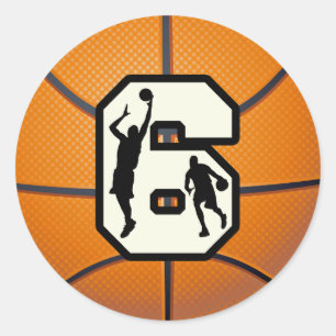Adesivo Basquetebol e jogadores do número 6