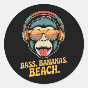 Adesivo Bass Bananas Praia Diversão Vibrações de Verão Mac