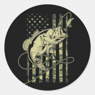 Adesivo Bass Fisheries American Flag USA Pescador