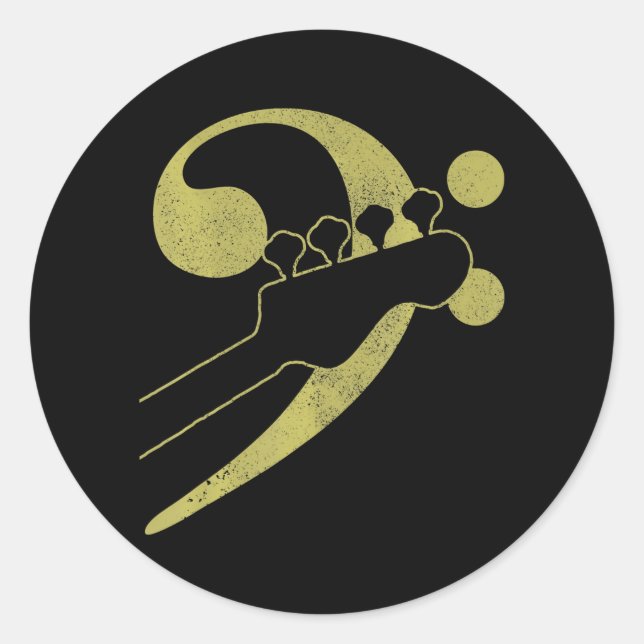 Adesivo Bass Guitar Clef Bhelps Musical Bass (Frente)