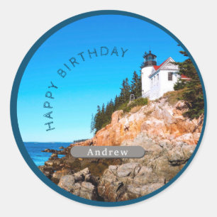 Adesivo Bass Harbour Lighthouse Birthday Acadia NP