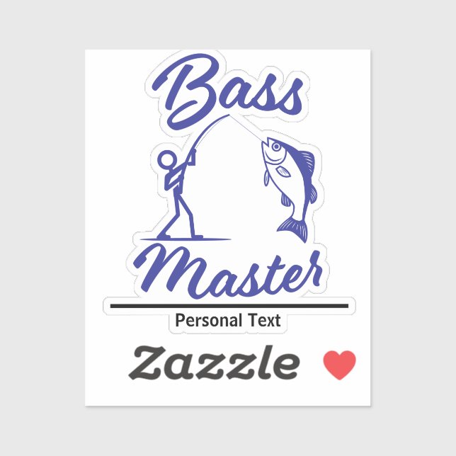 Adesivo Bass Master Stick Man illustration, personalize (Folha)