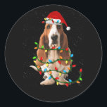 Adesivo basset hound christmas engraçado basset hound dog<br><div class="desc">basset hound christmas engraçado basset hound dog love</div>